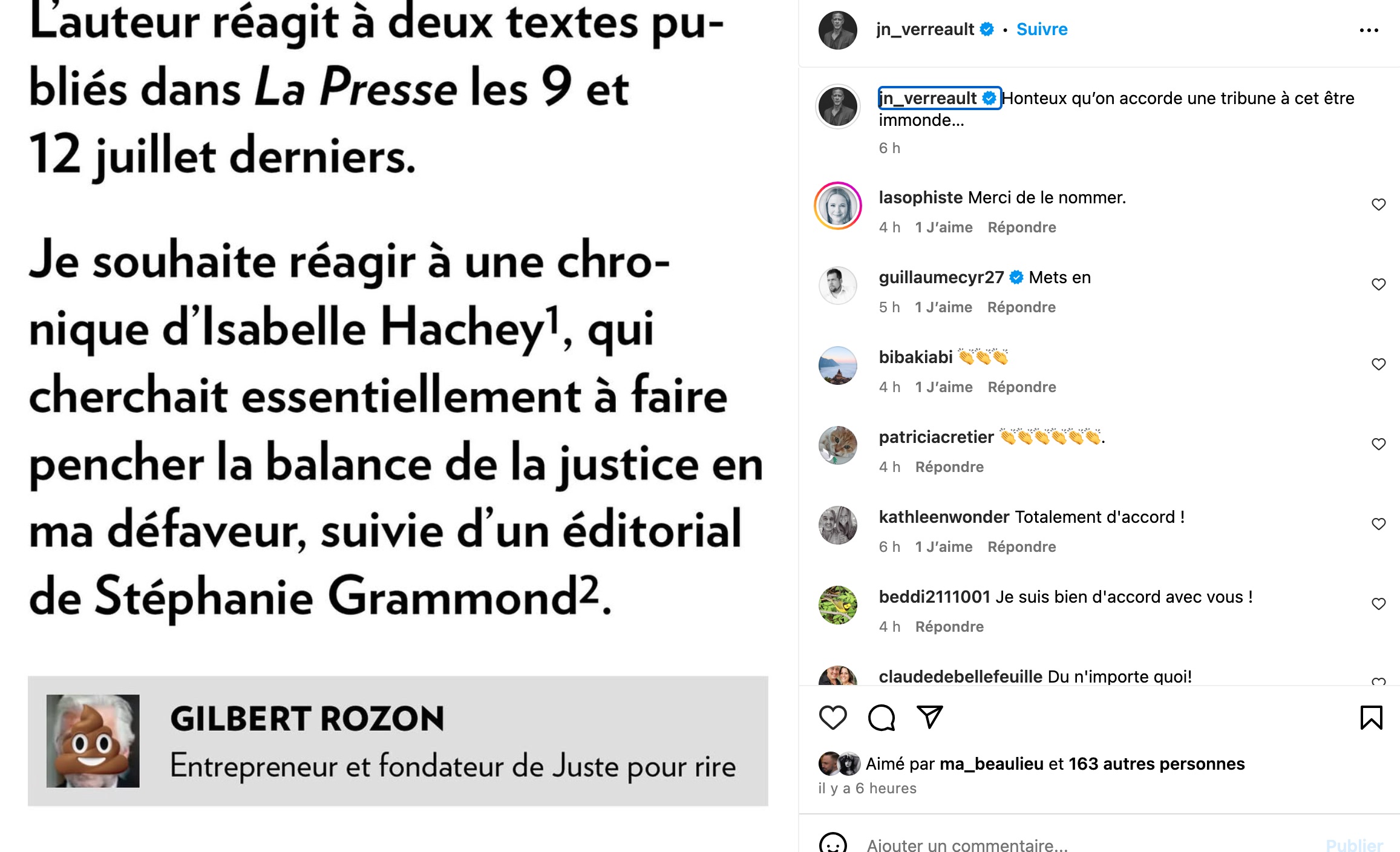 several stars protest gilbert rozon